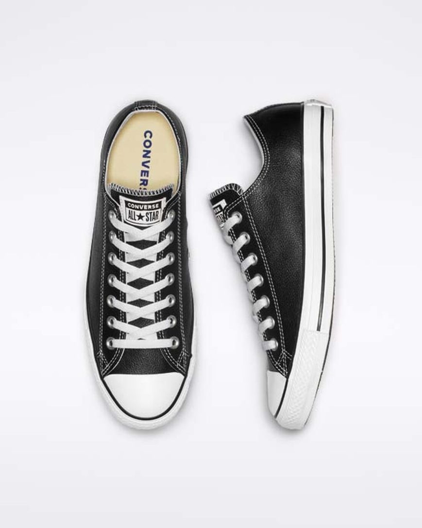 Zapatillas Bajas Converse Chuck Taylor All Star Cuero Mujer Negras | PE 8E70W2